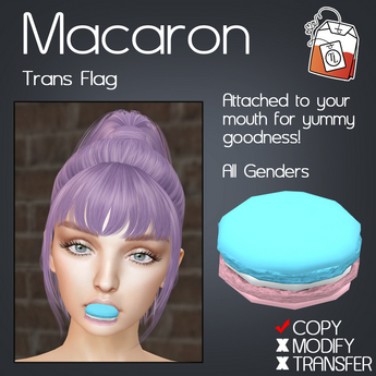Second Life Marketplace - ~TL~ Trans Flag Mouth Macaron